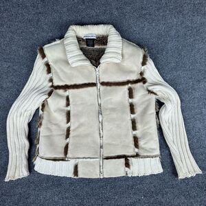 PARKHURST Women’s Jackets Faux Fur Cardigan Size Medium